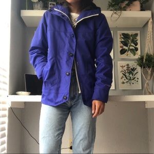 holden cobalt blue rain jacket w/ leather details